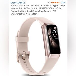 NWT Fitness Tracker Heart Rate Blood Pressure O2 Sleep Monitor ZKSSGY Rose Pink